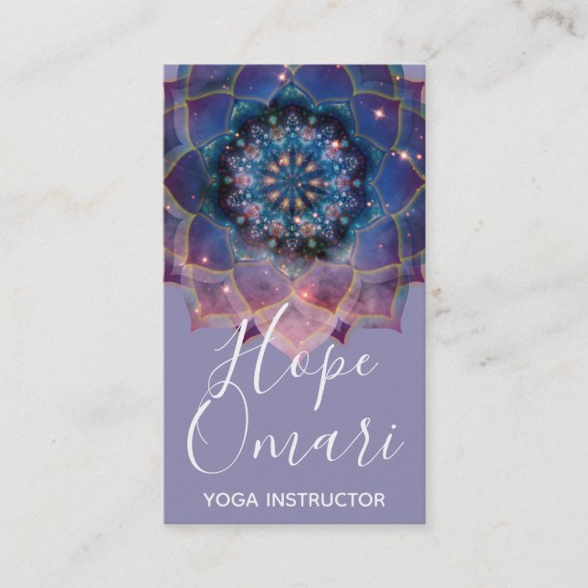 Boho Nebula Bloom | Mandala Design Business Card (Front)