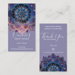 Boho Nebula Bloom Mandala Design Business Card