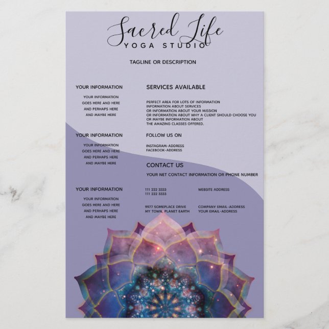Boho Nebula Bloom | Mandala Design Flyer (Front)