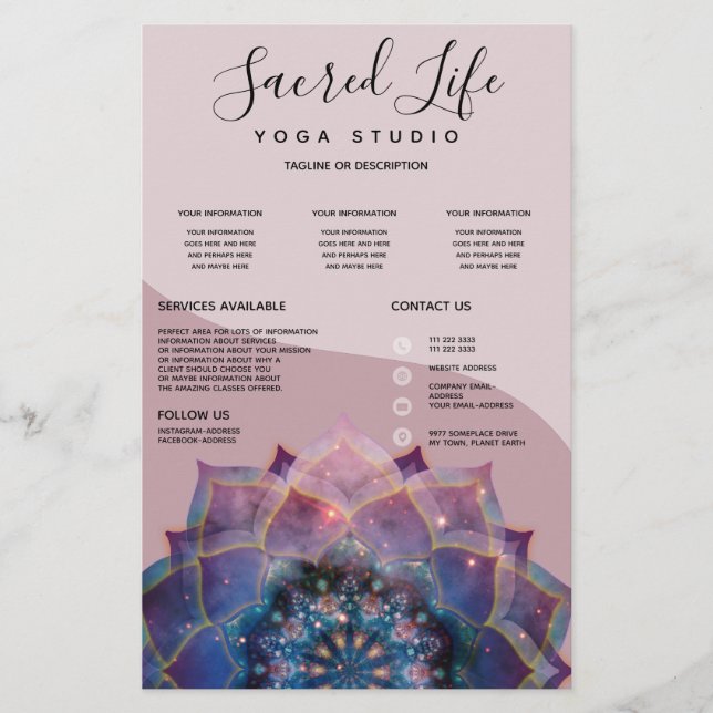 Boho Nebula Bloom | Mandala Design Flyer (Front)