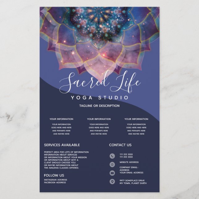 Boho Nebula Bloom | Mandala Design Flyer (Front)
