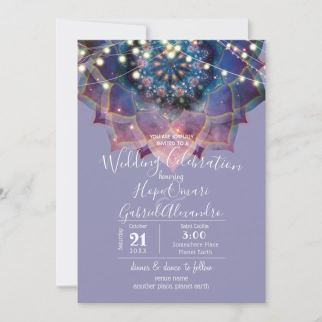 Boho Nebula Bloom | Mandala Design Invitation (Front)