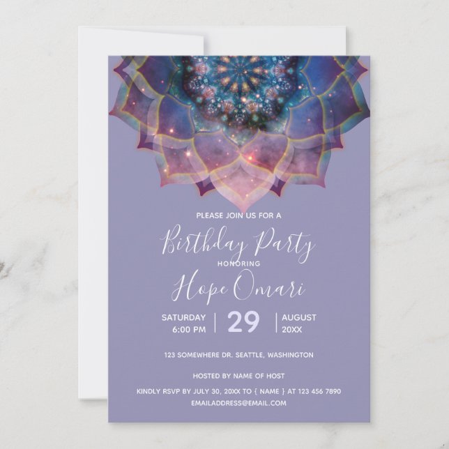 Boho Nebula Bloom | Mandala Design Invitation (Front)