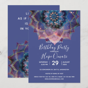 Boho Nebula Bloom Mandala Design Invitation