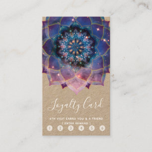 Boho Nebula Bloom Mandala Design Loyalty Card