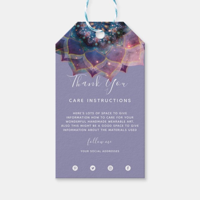 Boho Nebula Bloom Mandala  Gift Tags (Front)