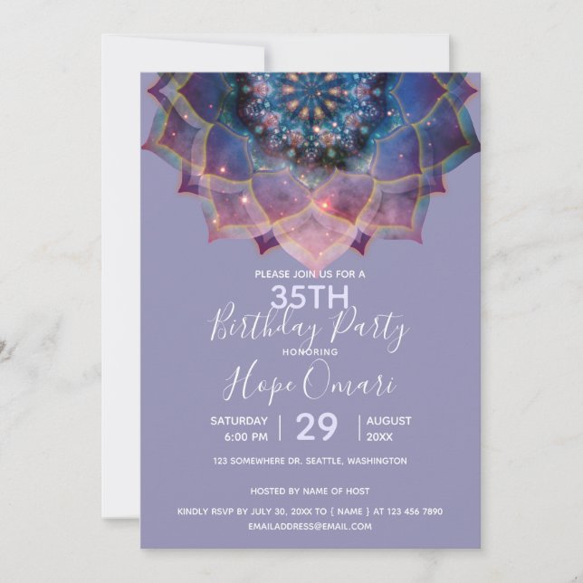 Boho Nebula Bloom Mandala  Invitation (Front)