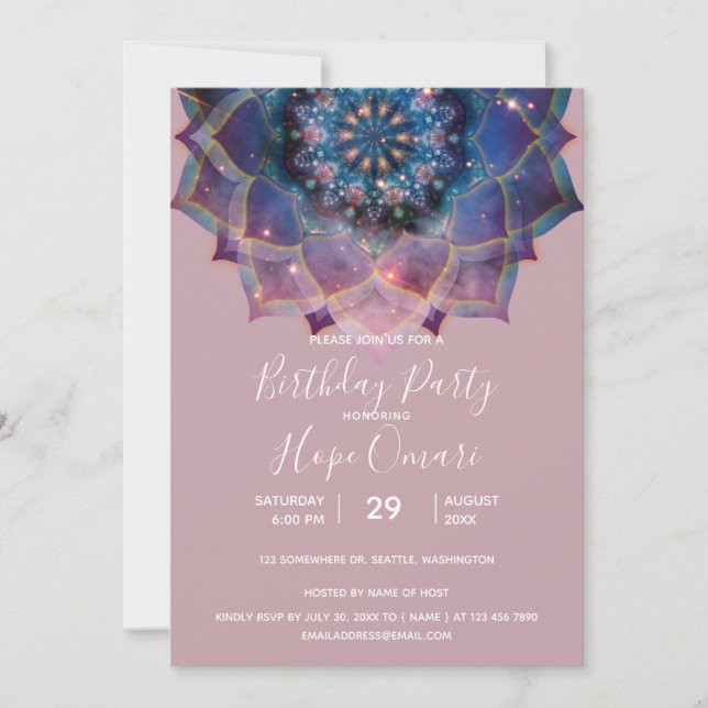 Boho Nebula Mandala Invitation (Front)