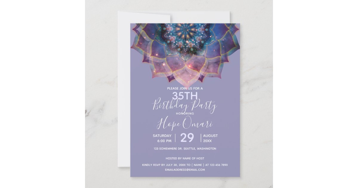 Boho Nebula Mandala Invitation Zazzle 
