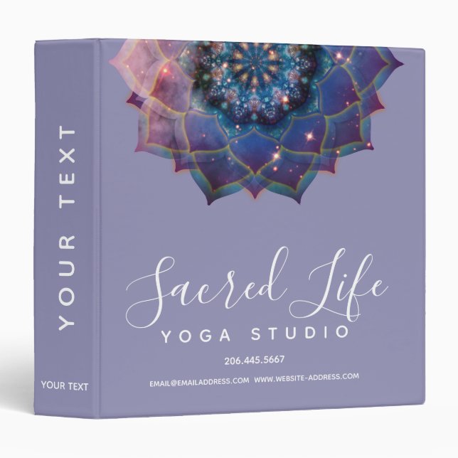 Boho Nebula Mandala, Mystical 3 Ring Binder (Front/Spine)