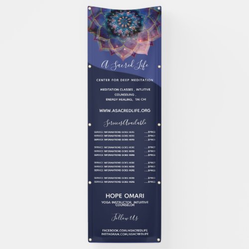 Boho Nebula Mandala Mystical Banner