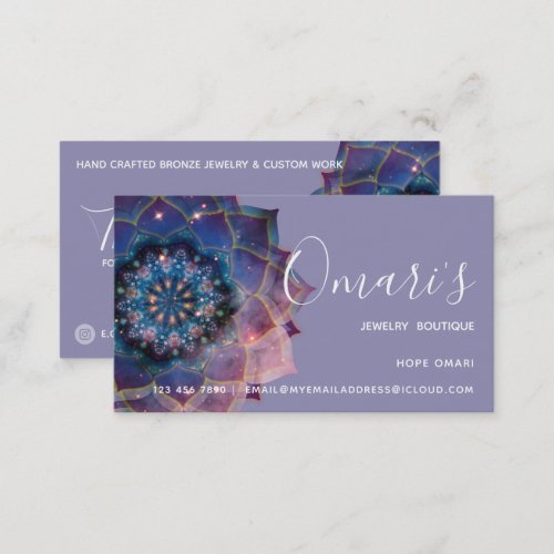 Boho Nebula Mandala Mystical Business Card