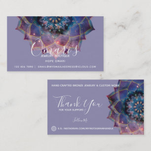 Boho Nebula Mandala, Mystical Business Card