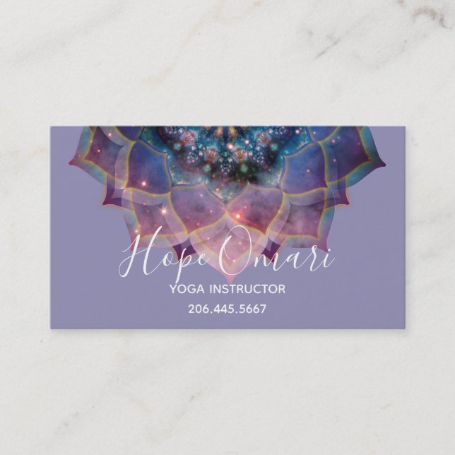 Boho Nebula Mandala, Mystical Business Card (Front)