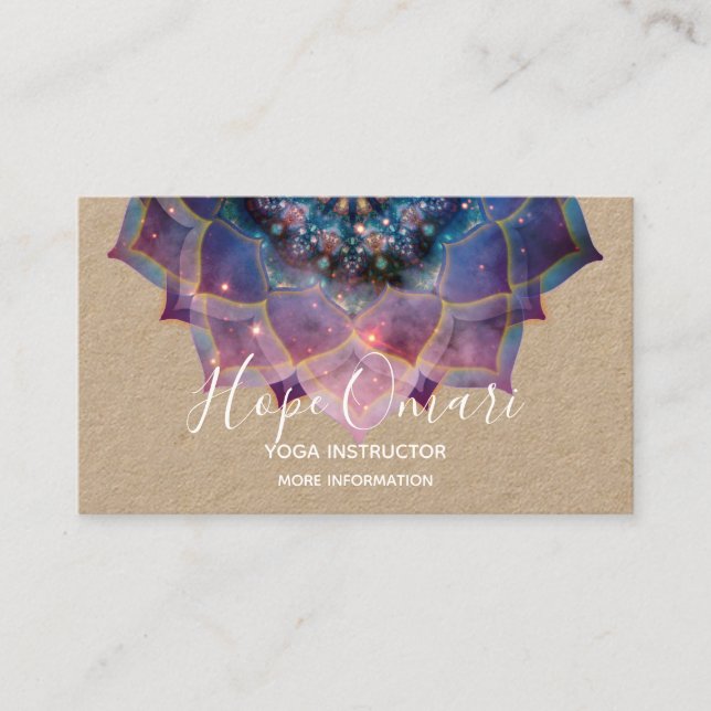 Boho Nebula Mandala, Mystical Business Card (Front)