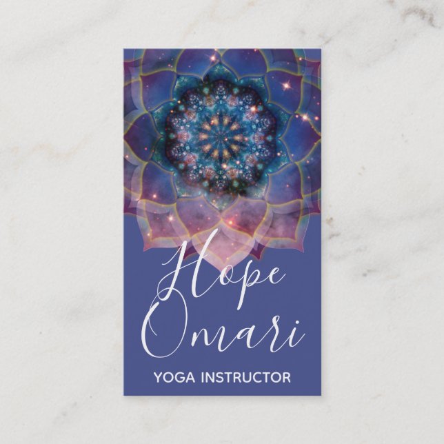 Boho Nebula Mandala, Mystical Business Card (Front)
