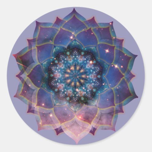 Boho Nebula Mandala Mystical Classic Round Sticker