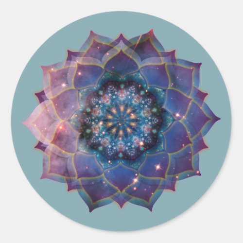 Boho Nebula Mandala Mystical Classic Round Sticker