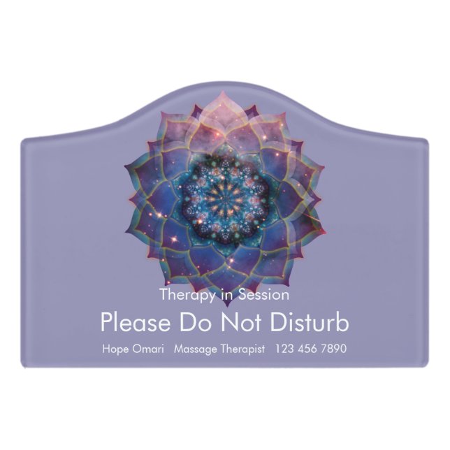 Boho Nebula Mandala, Mystical Door Sign (Small Crest Front)