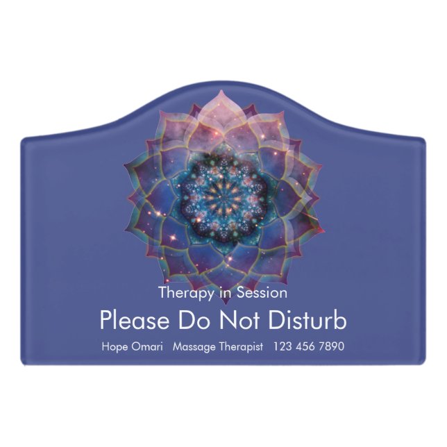 Boho Nebula Mandala, Mystical Door Sign (Small Crest Front)
