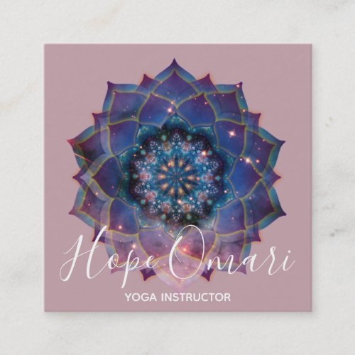 Boho Nebula Mandala Mystical Square Business Card