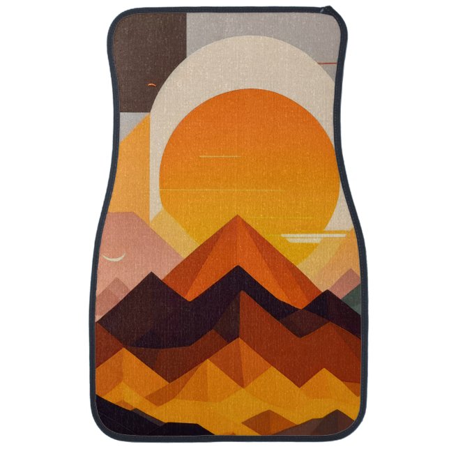 BOHO NEO GEO SUNSET CAR FLOOR MAT (Front)