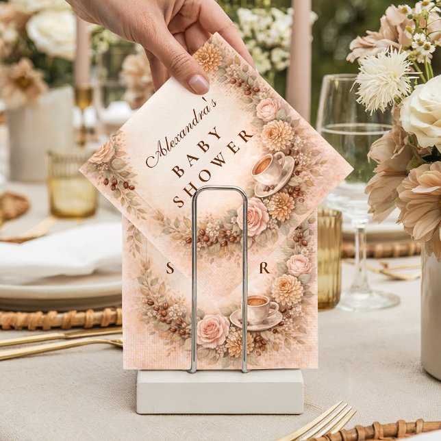 Boho Neutral A Baby Is Brewing Baby Shower Napkins (Creator Uploaded)