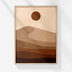 Boho Neutral Abstract Landscape Desert Wall Art