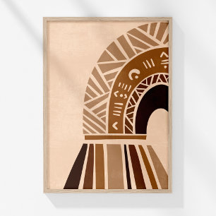 Boho Neutral Abstract Tribal Rainbow Wall Art
