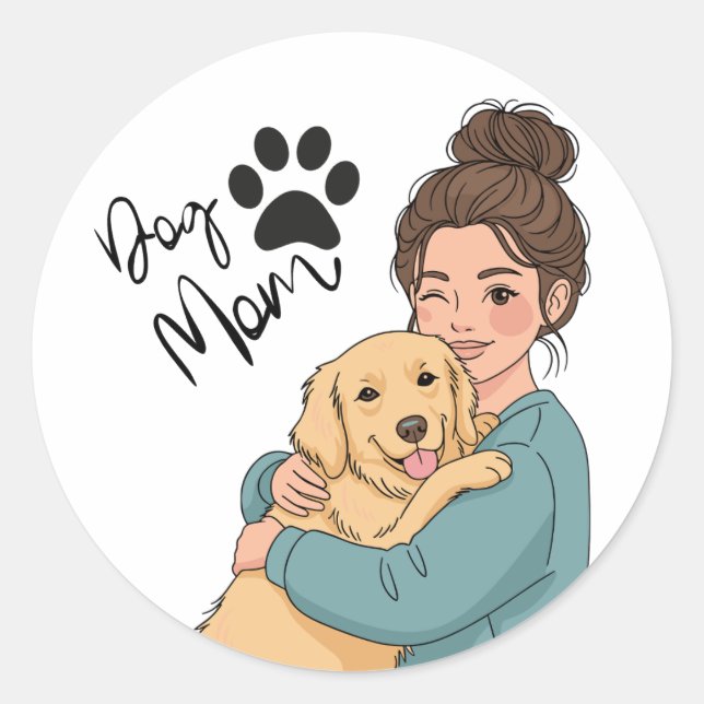 Boho Neutral	Aesthetic Dog Lover Sticker  (Front)