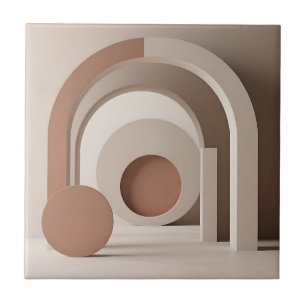 Boho Neutral Arch Geometric Modern Ceramic Tile