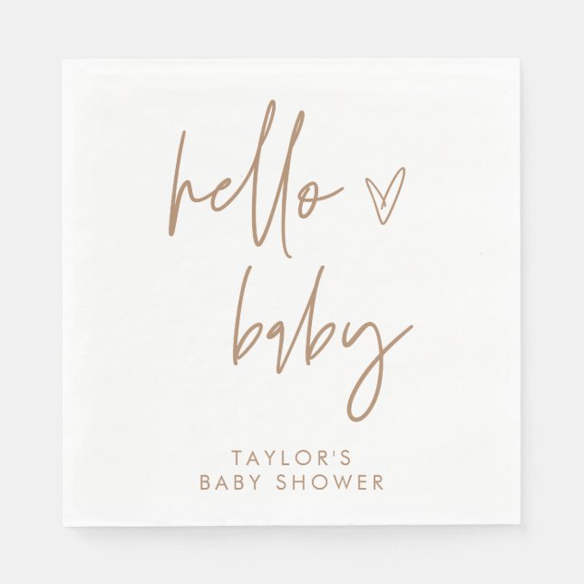 Boho Neutral Baby Shower Paper Napkin Boho Decor (Front)