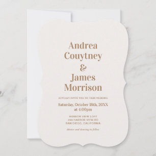 Boho Neutral Beach Wedding Invitation