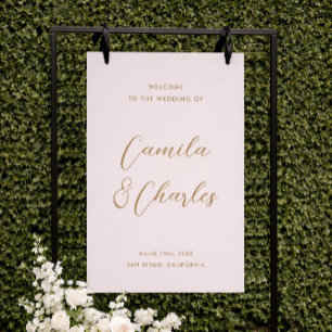 Boho Neutral Beach Wedding Welcome  Foam Board