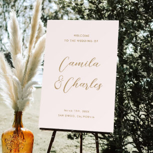 Boho Neutral Beach Wedding Welcome  Foam Board