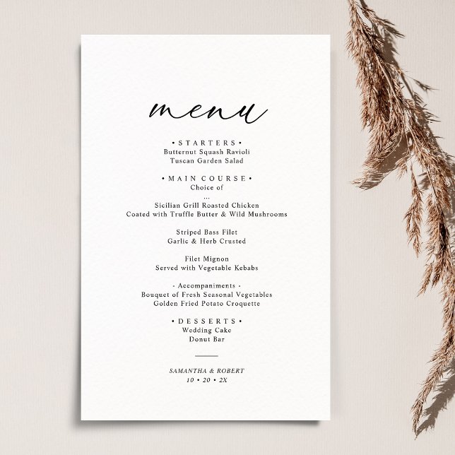 Boho Neutral Blush Elegant Wedding Menu (Creator Uploaded)