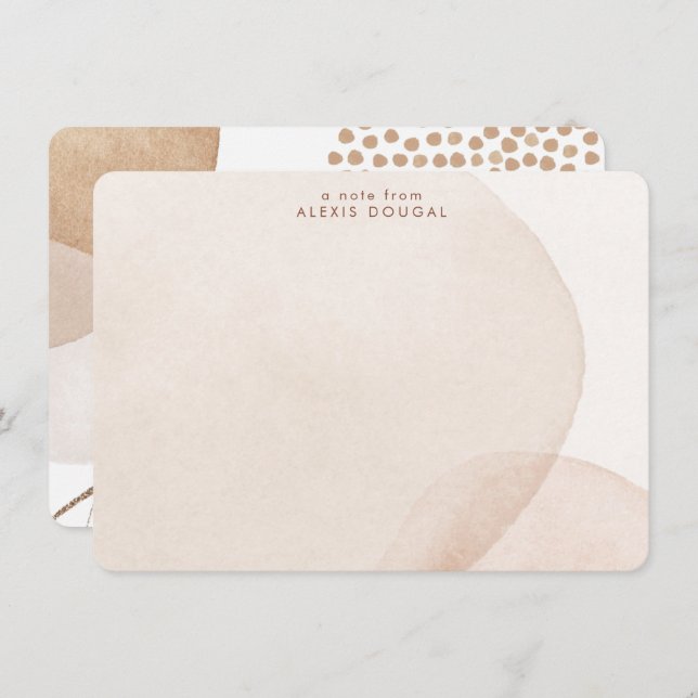 Boho Neutral Bohemian Beige Tonal Personalized Note Card (Front/Back)