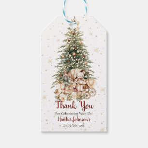 Boho Neutral Christmas Baby Shower Gift Tags