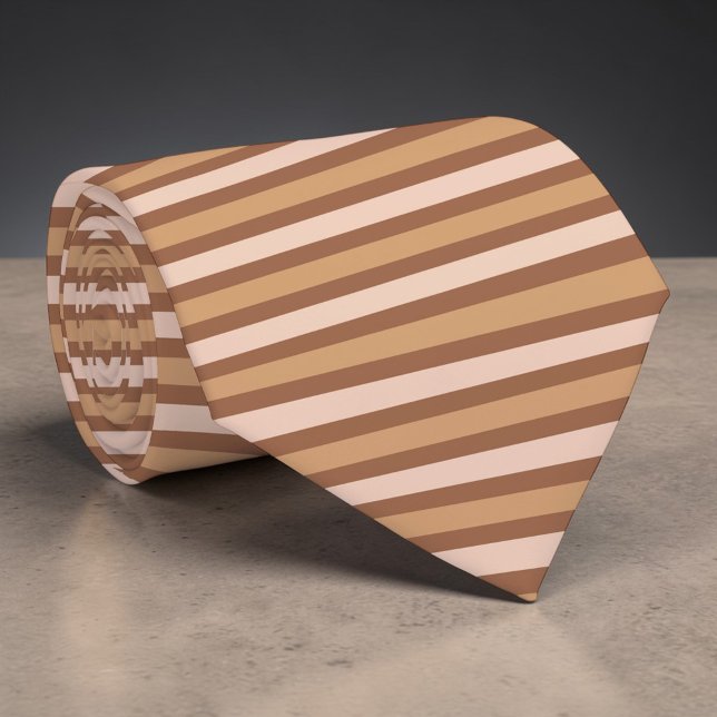 Boho Neutral Colored Stripes Necktie (Creator Uploaded)