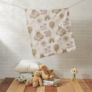 Boho Neutral Cream Baby Blanket