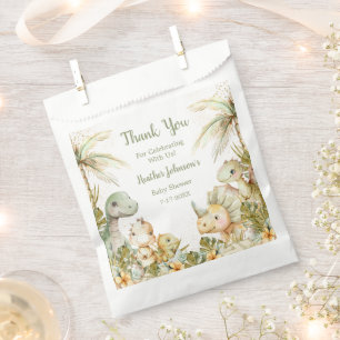Boho Neutral Dinosaur Baby Shower Favor Bag