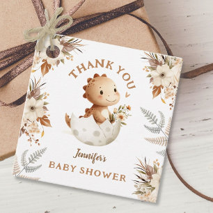 Boho Neutral Dinosaur Baby Shower Favor Tags