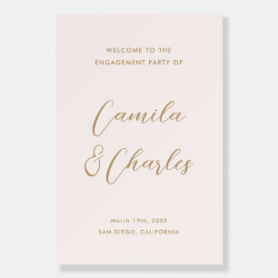 Boho Neutral Engagement Party Welcome Foam Board