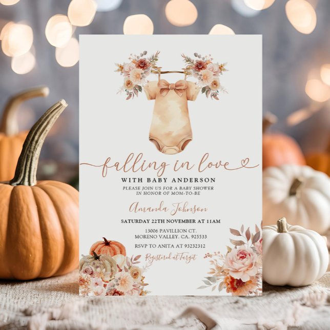 Boho Neutral Fall Clothes Baby Shower Invitation (Creator Uploaded)
