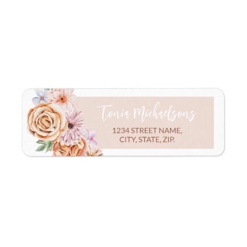 Boho Neutral Floral Baby Shower Label