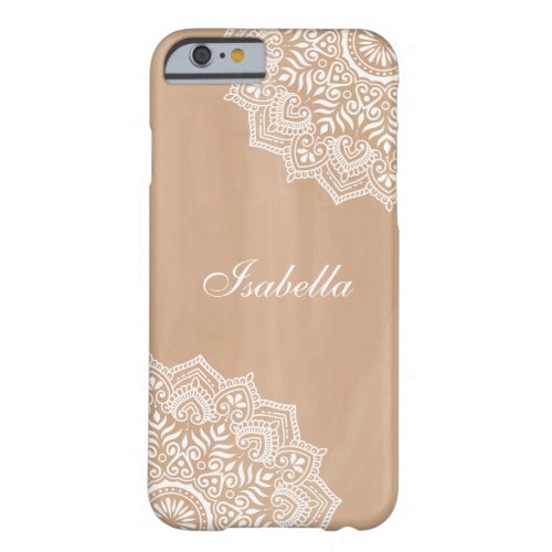 Boho Neutral Mandala Custom Name Barely There iPhone 6 Case