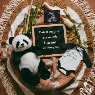 Boho neutral Pregnancy Announcement Cute Panda