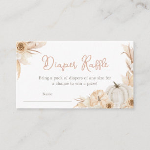 Boho Neutral Pumpkin Baby Shower Diaper Raffle Enclosure Card
