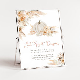 Boho Neutral Pumpkin Late Night Diapers Poster