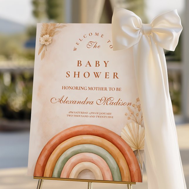 Boho Neutral Rainbow Baby Shower Foam Board (Creator Uploaded)